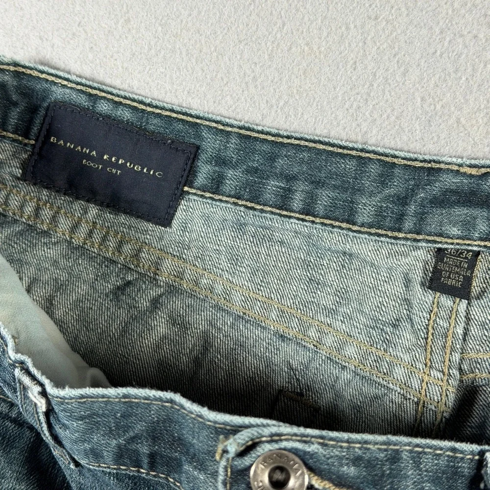 Banana Republic Mens Boot Cut Jeans Blue Medium Wash 36x34 232875-00